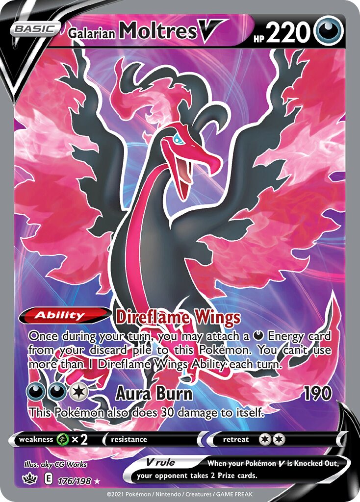 Galarian Moltres V 176/233 — Chilling Reign (English Pokémon TCG card)