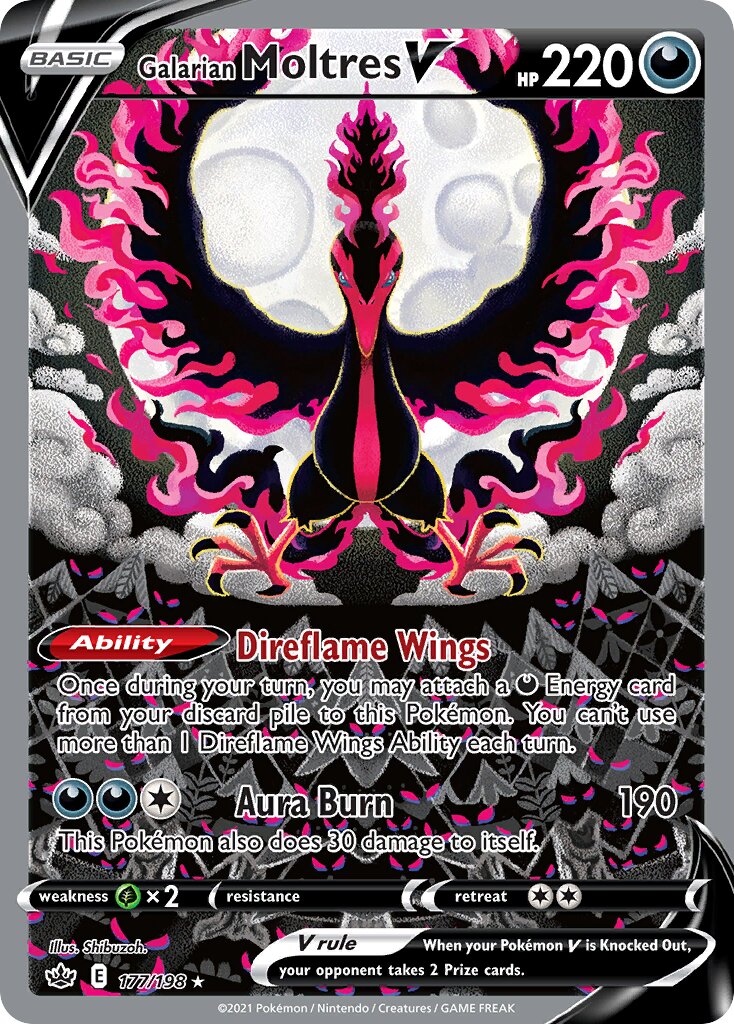 Galarian Moltres V 177/233 — Chilling Reign (English Pokémon TCG card)