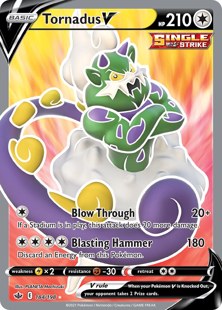 Tornadus V 184/233 — Chilling Reign (English Pokémon TCG card)