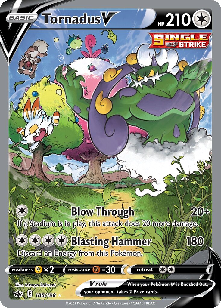 Tornadus V 185/233 — Chilling Reign (English Pokémon TCG card)