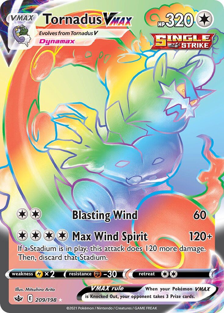 Tornadus VMAX 209/233 — Chilling Reign (English Pokémon TCG card)