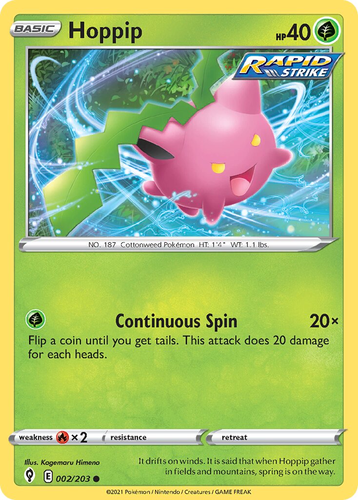 Hoppip 002/237 — Evolving Skies (English Pokémon TCG card)
