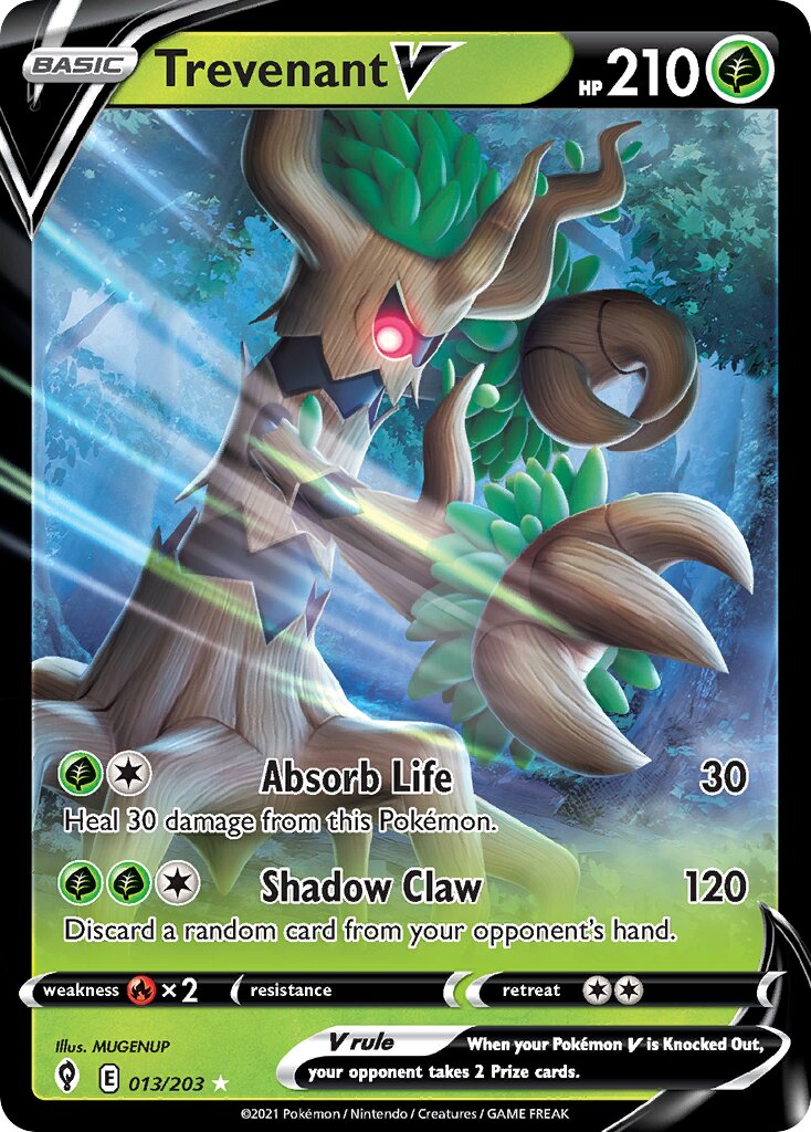 Trevenant V 013/237 — Evolving Skies (English Pokémon TCG card)