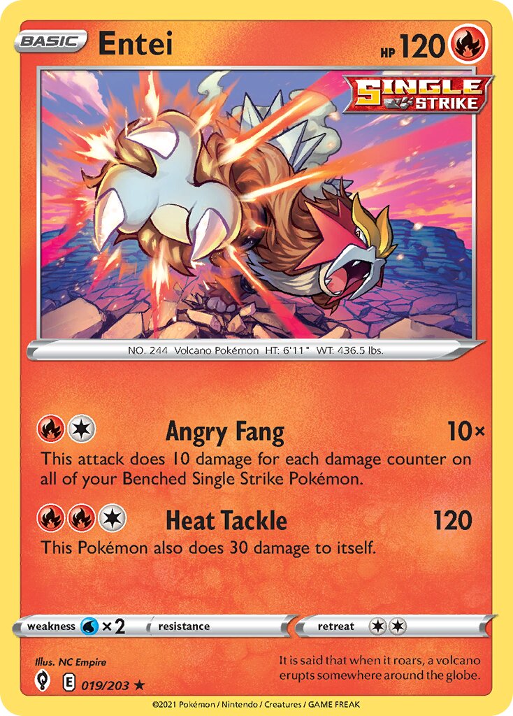 Entei 019/237 — Evolving Skies (English Pokémon TCG card)