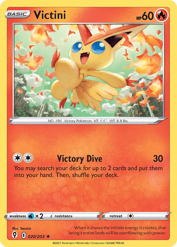 Victini 020/237 — Evolving Skies (English Pokémon TCG card)