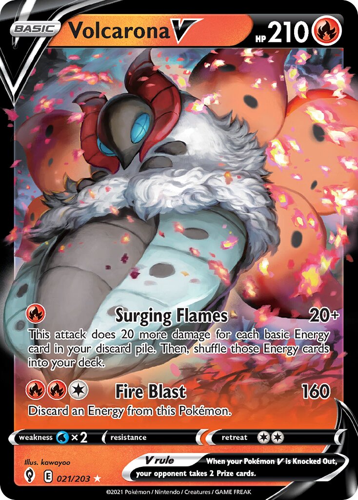 Volcarona V 021/237 — Evolving Skies (English Pokémon TCG card)