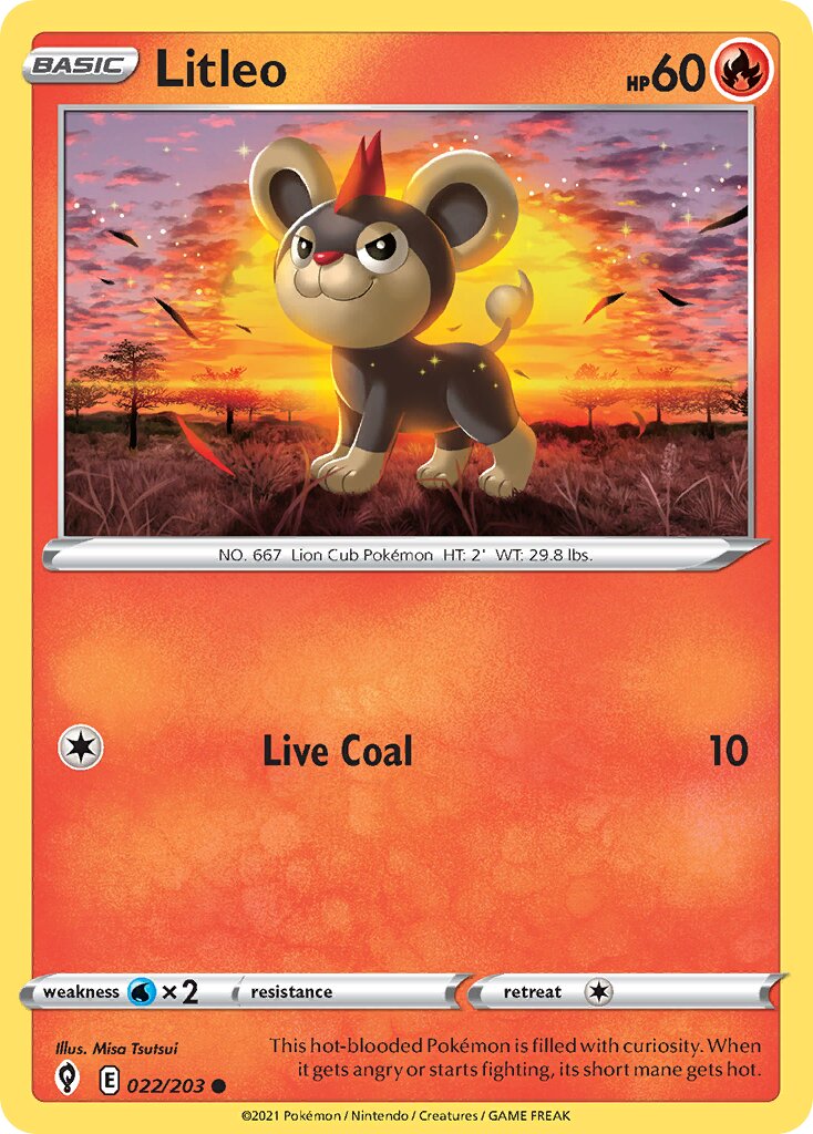 Litleo 022/237 — Evolving Skies (English Pokémon TCG card)
