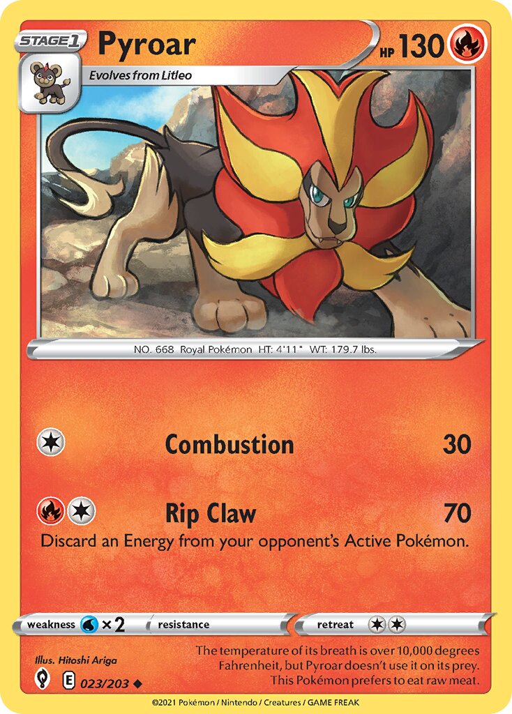 Pyroar 023/237 — Evolving Skies (English Pokémon TCG card)