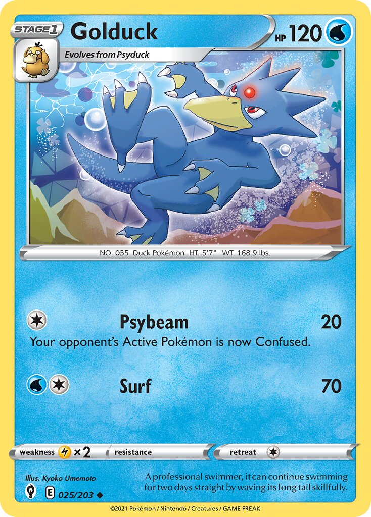 Golduck 025/237 — Evolving Skies (English Pokémon TCG card)
