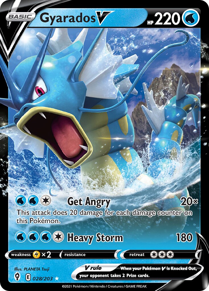 Gyarados V 028/237 — Evolving Skies (English Pokémon TCG card)