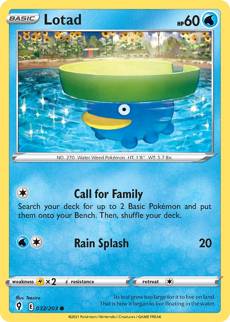 Lotad 032/237 — Evolving Skies (English Pokémon TCG card)