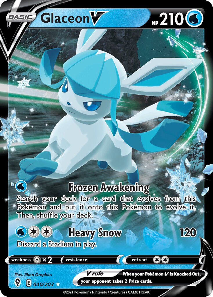 Glaceon V 040/237 — Evolving Skies (English Pokémon TCG card)