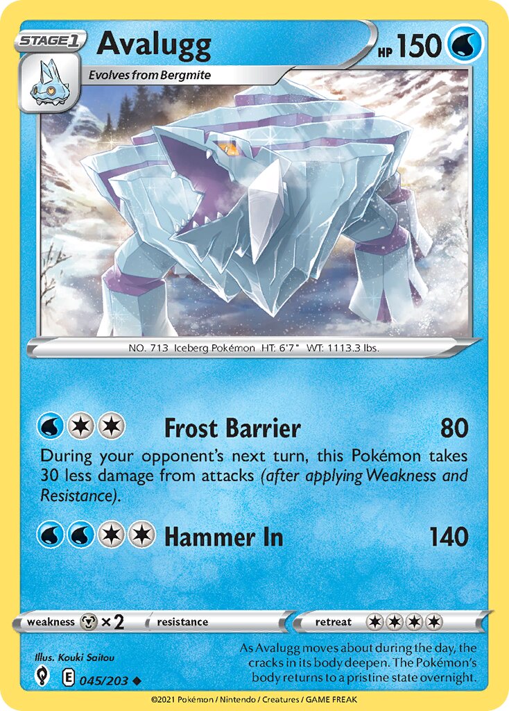 Avalugg 045/237 — Evolving Skies (English Pokémon TCG card)