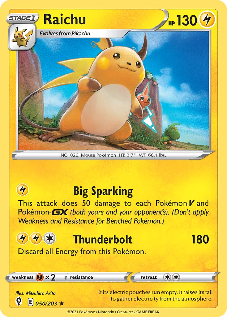 Raichu 050/237 — Evolving Skies (English Pokémon TCG card)