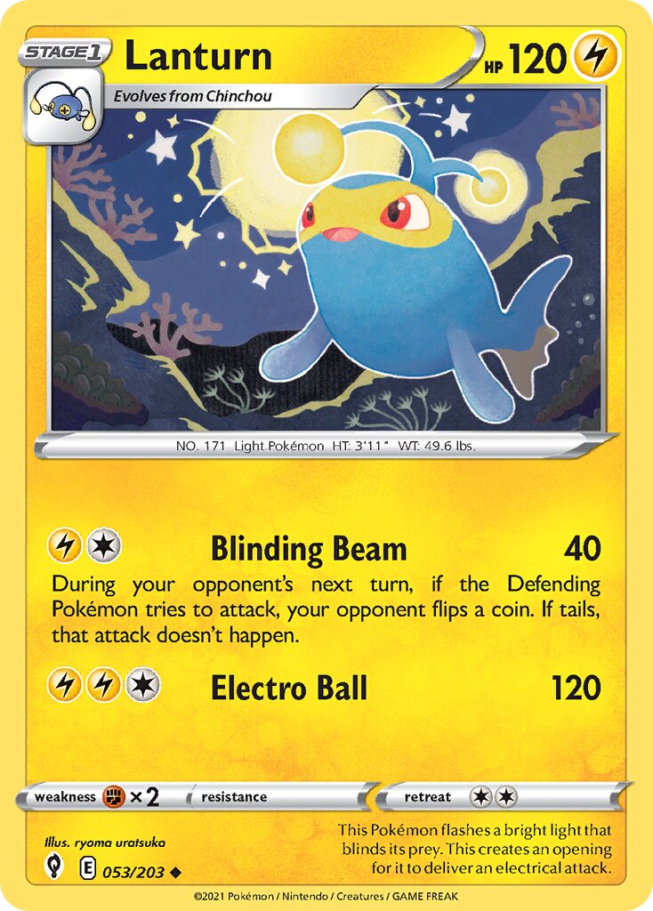 Lanturn 053/237 — Evolving Skies (English Pokémon TCG card)