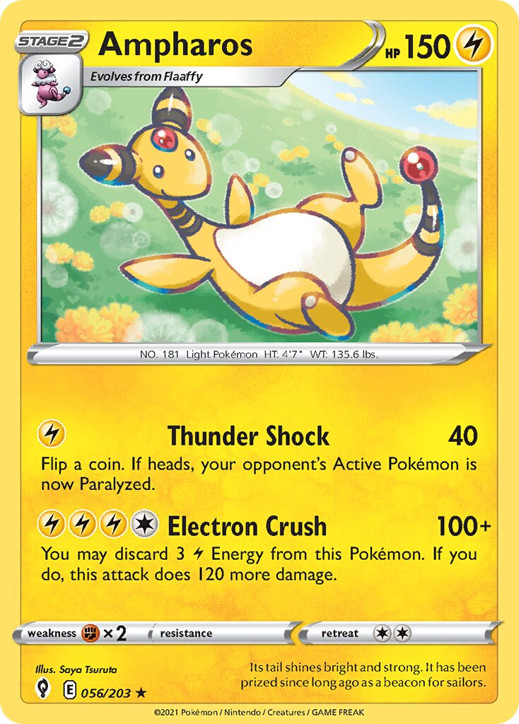 Ampharos 056/237 — Evolving Skies (English Pokémon TCG card)
