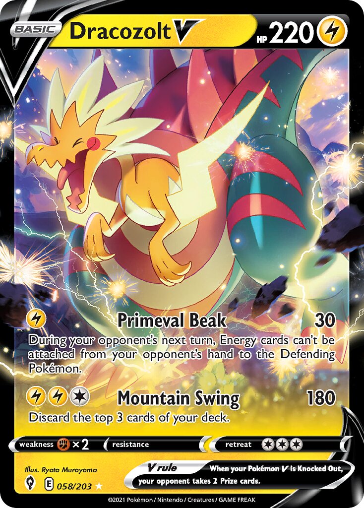 Dracozolt V 058/237 — Evolving Skies (English Pokémon TCG card)