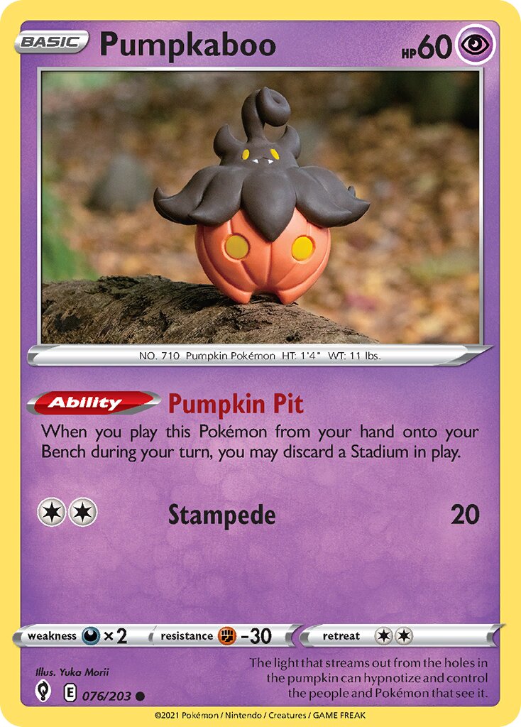 Pumpkaboo 076/237 — Evolving Skies (English Pokémon TCG card)