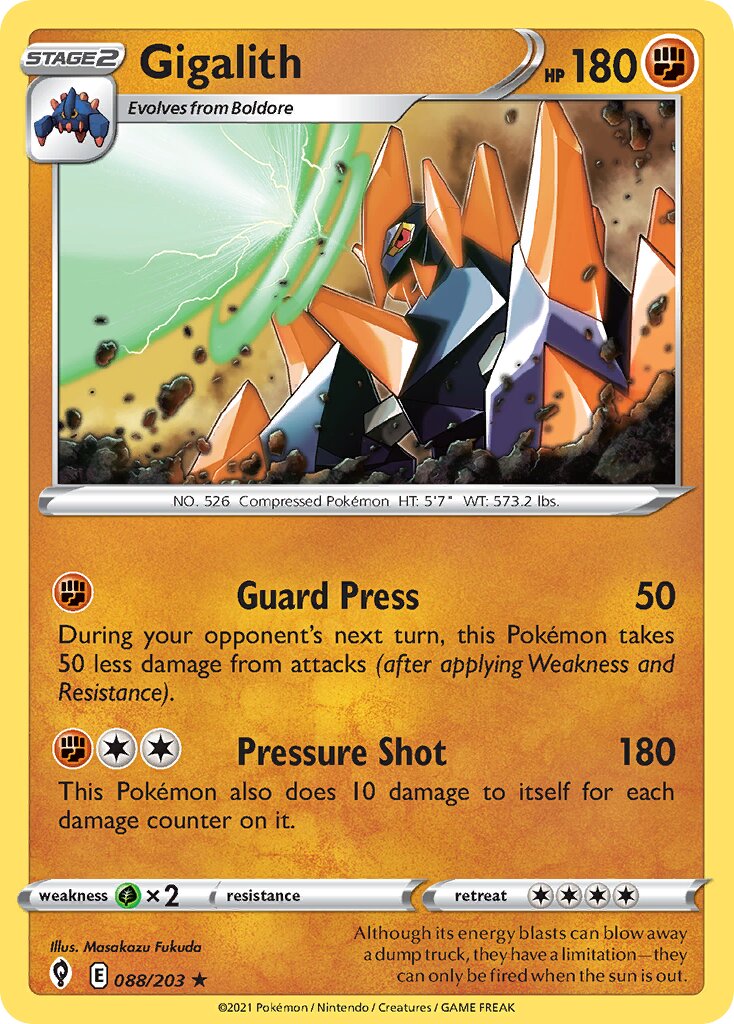 Gigalith 088/237 — Evolving Skies (English Pokémon TCG card)