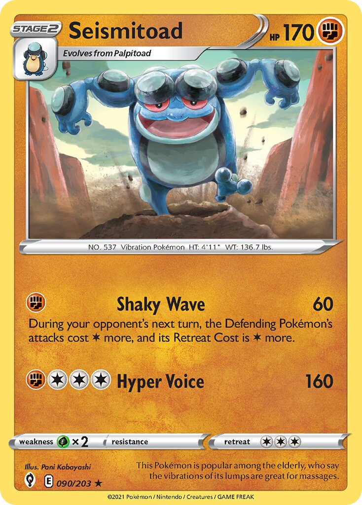Seismitoad 090/237 — Evolving Skies (English Pokémon TCG card)