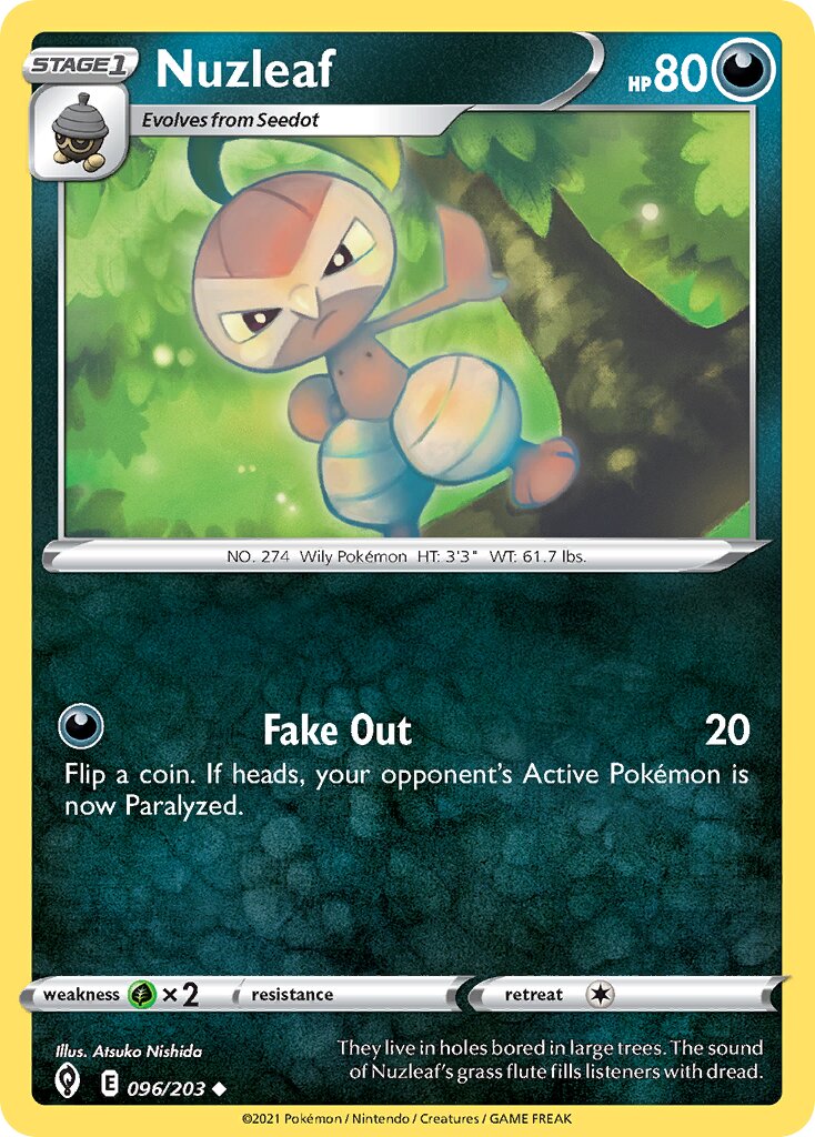 Nuzleaf 096/237 — Evolving Skies (English Pokémon TCG card)