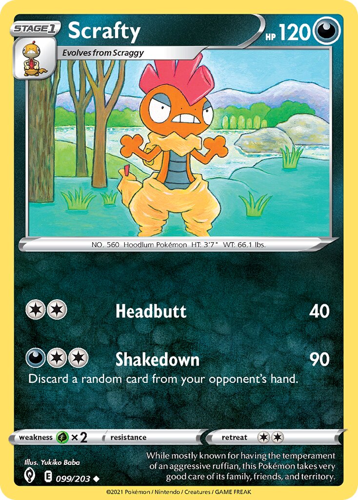 Scrafty 099/237 — Evolving Skies (English Pokémon TCG card)