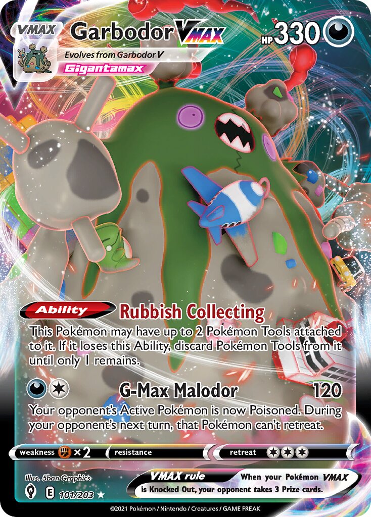 Garbodor VMAX 101/237 — Evolving Skies (English Pokémon TCG card)