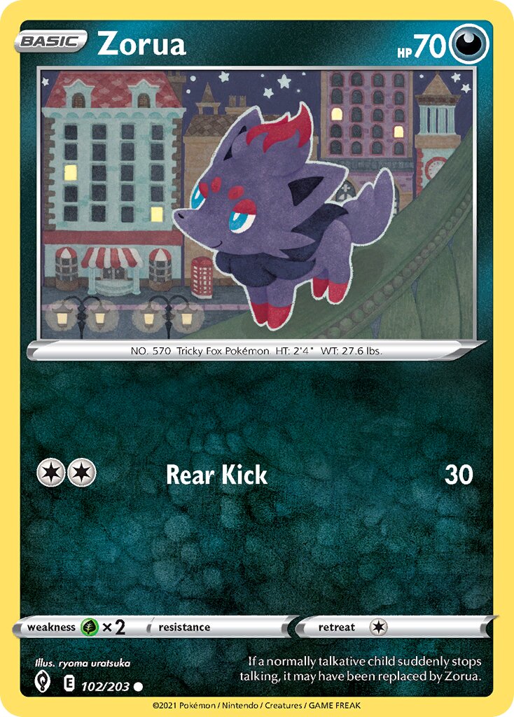 Zorua 102/237 — Evolving Skies (English Pokémon TCG card)