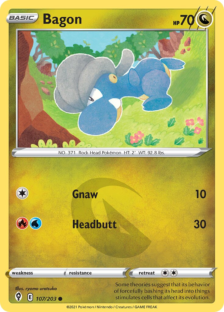 Bagon 107/237 — Evolving Skies (English Pokémon TCG card)