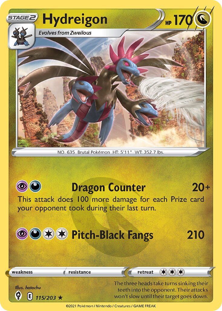 Hydreigon 115/237 — Evolving Skies (English Pokémon TCG card)
