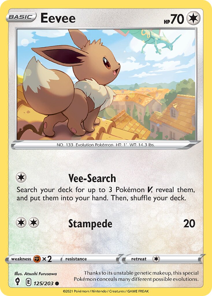 Eevee 125/237 — Evolving Skies (English Pokémon TCG card)