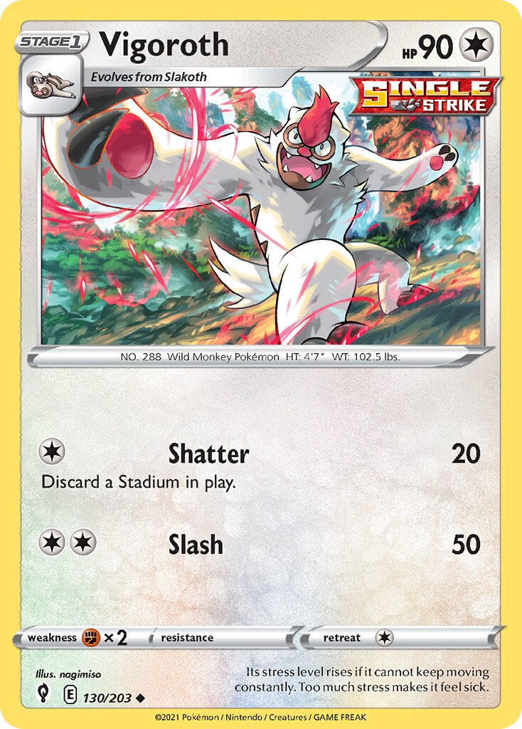 Vigoroth 130/237 — Evolving Skies (English Pokémon TCG card)
