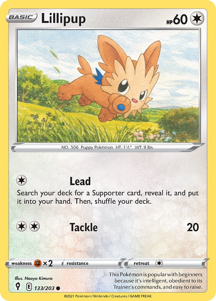 Lillipup 133/237 — Evolving Skies (English Pokémon TCG card)