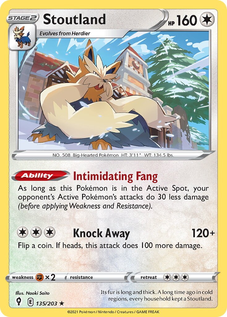 Stoutland 135/237 — Evolving Skies (English Pokémon TCG card)