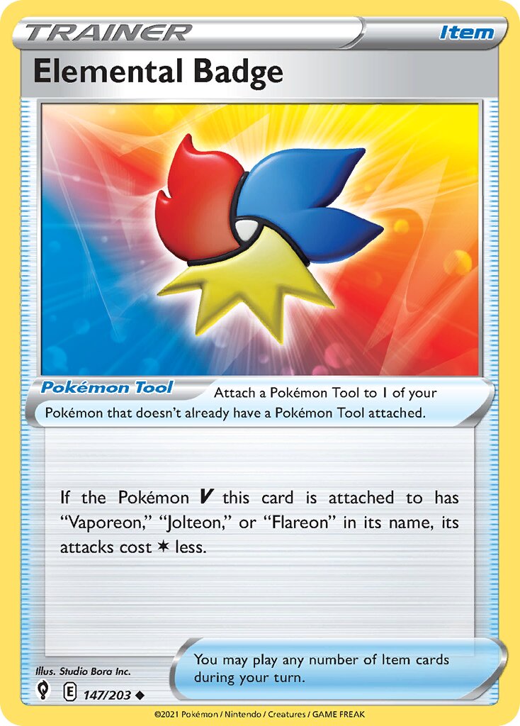 Elemental Badge 147/237 — Evolving Skies (English Pokémon TCG card)