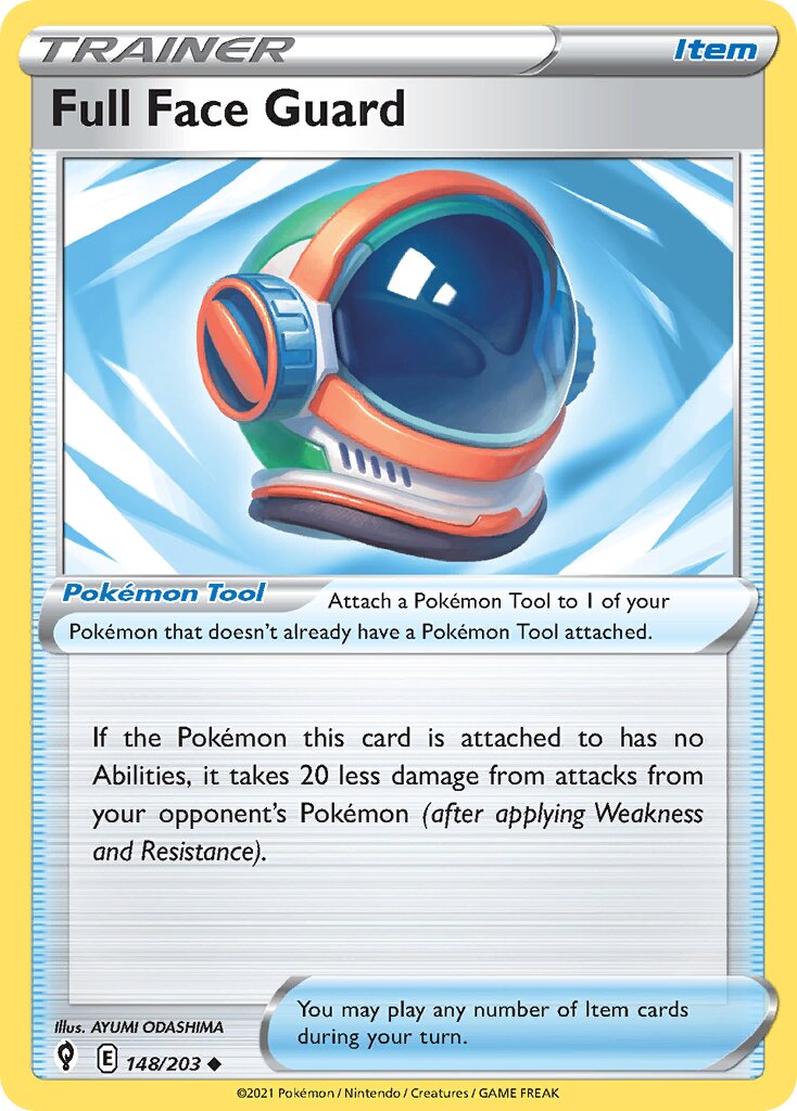 Full Face Guard 148/237 — Evolving Skies (English Pokémon TCG card)