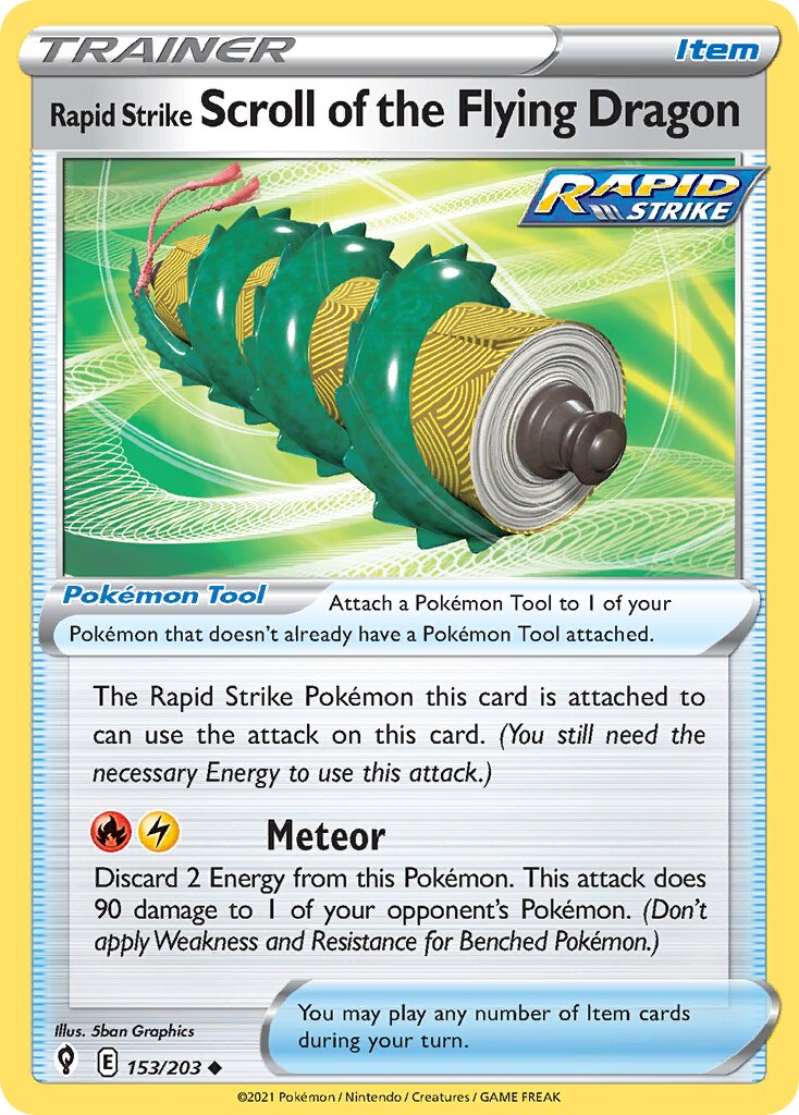 Rapid Strike Scroll of the Flying Dragon 153/237 — Evolving Skies (English Pokémon TCG card)