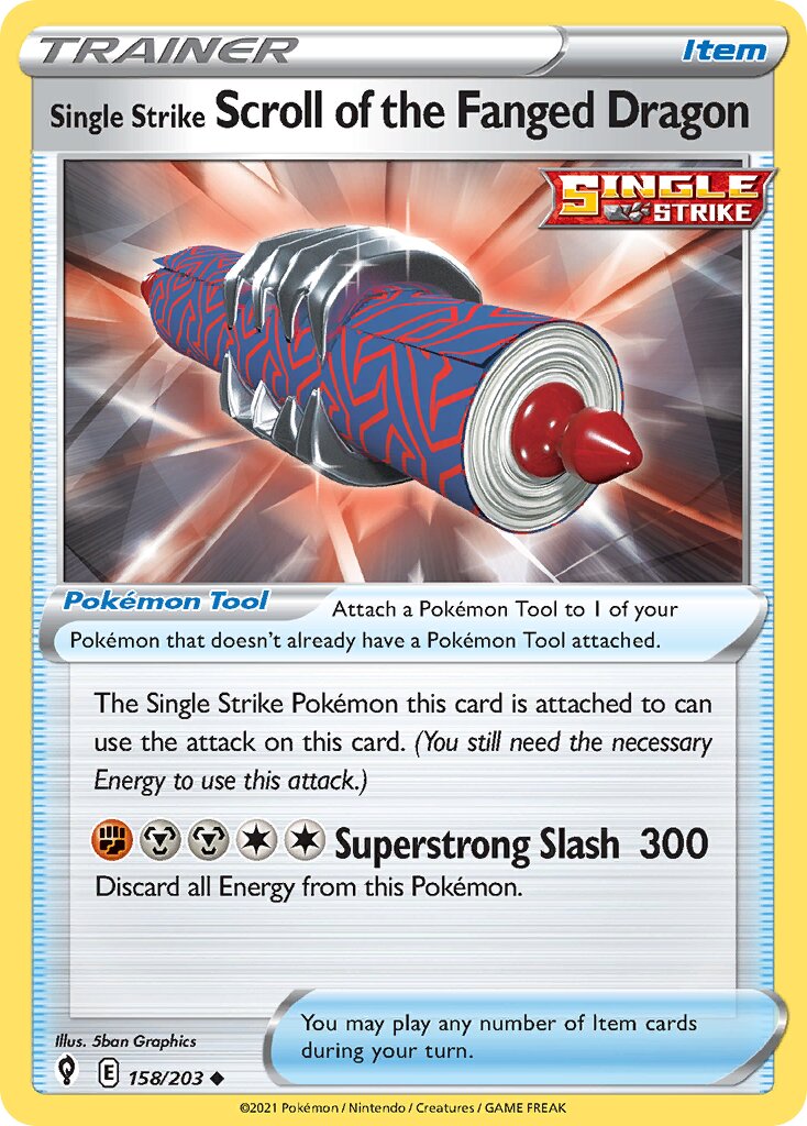 Single Strike Scroll of the Fanged Dragon 158/237 — Evolving Skies (English Pokémon TCG card)