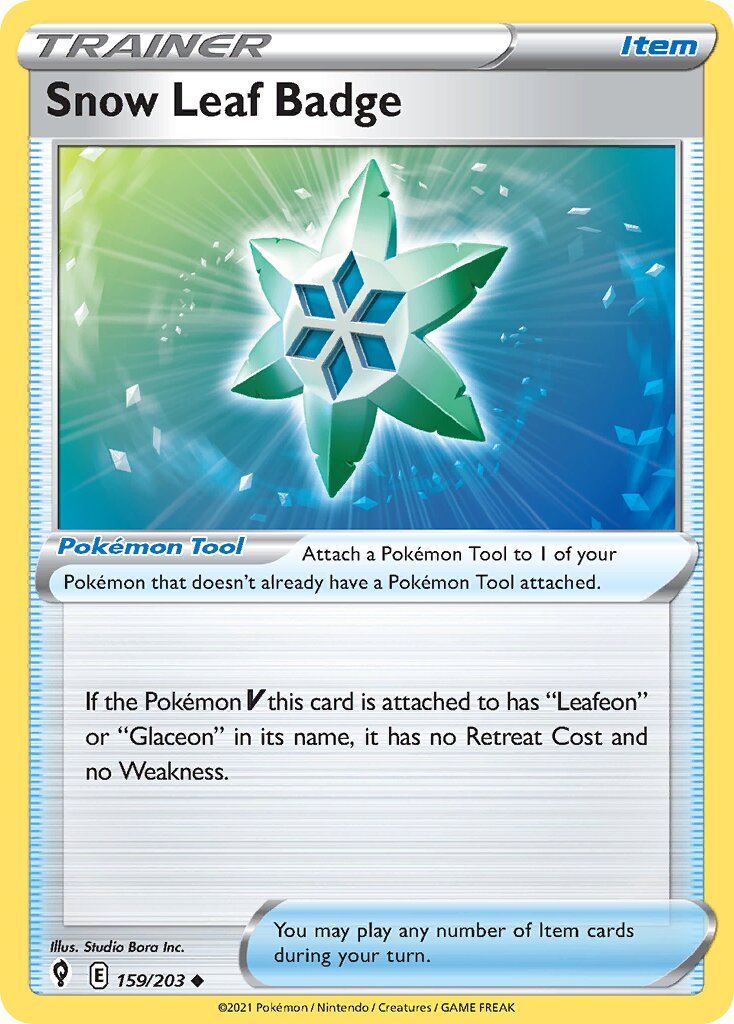 Snow Leaf Badge 159/237 — Evolving Skies (English Pokémon TCG card)