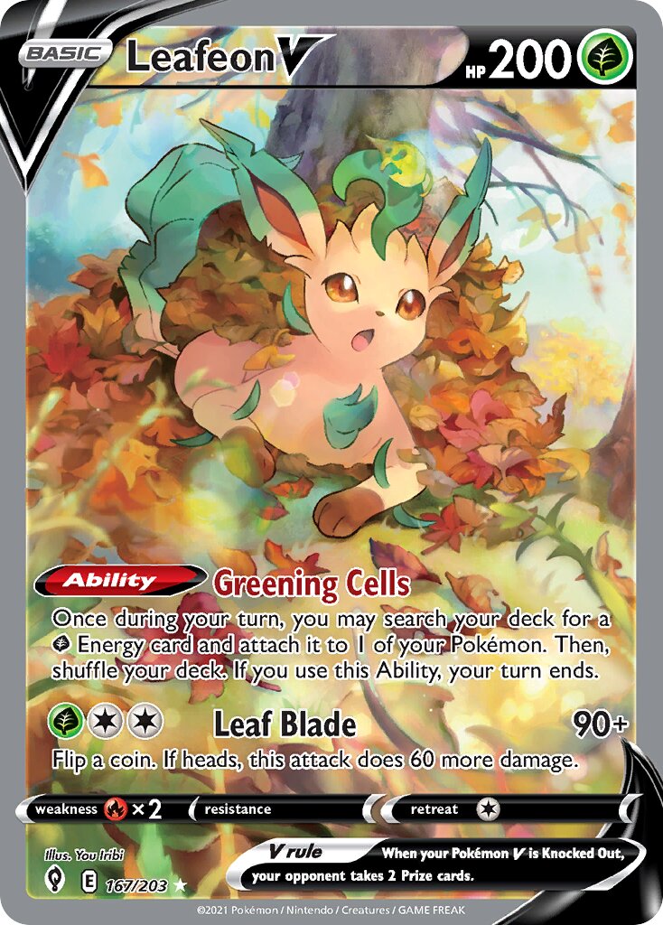 Leafeon V 167/237 — Evolving Skies (English Pokémon TCG card)