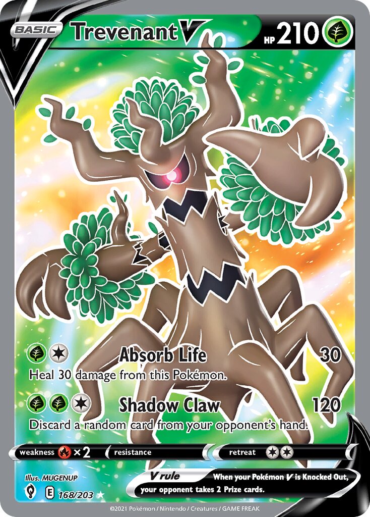 Trevenant V 168/237 — Evolving Skies (English Pokémon TCG card)