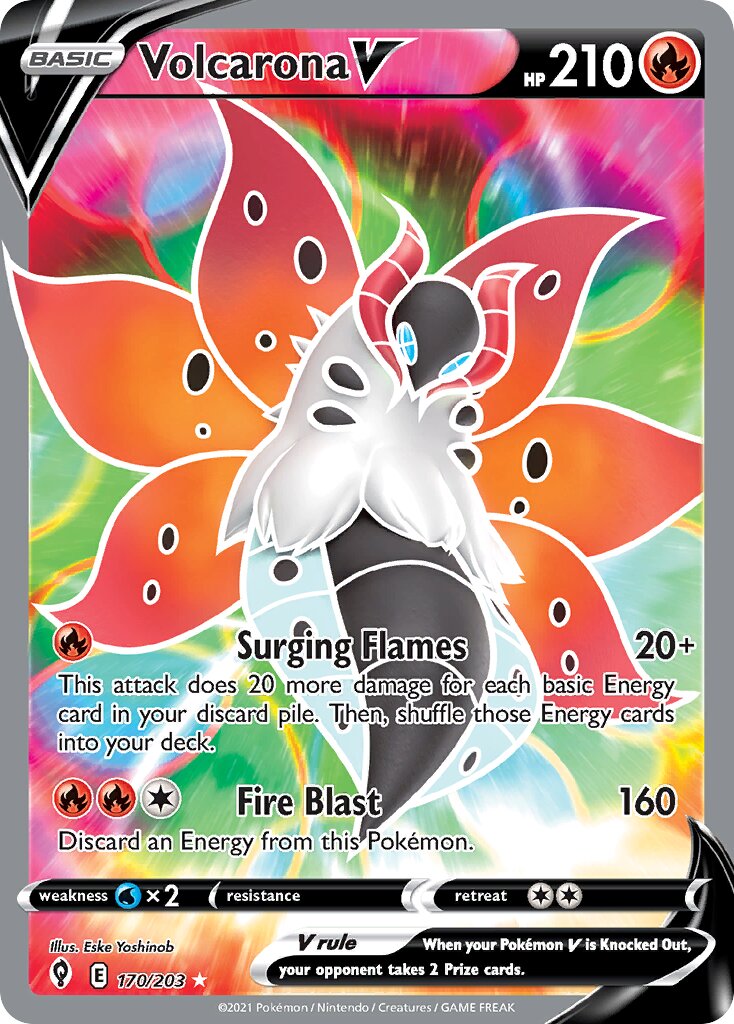 Volcarona V 170/237 — Evolving Skies (English Pokémon TCG card)