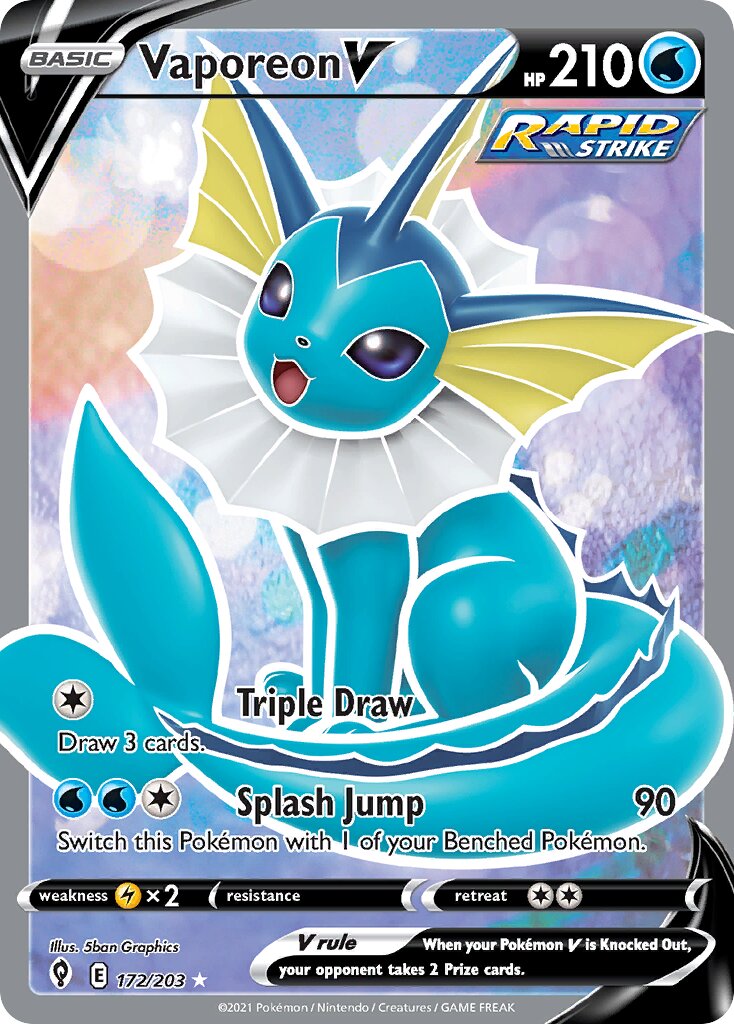 Vaporeon V 172/237 — Evolving Skies (English Pokémon TCG card)