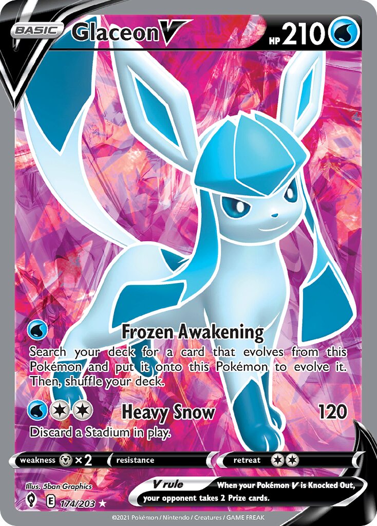 Glaceon V 174/237 — Evolving Skies (English Pokémon TCG card)