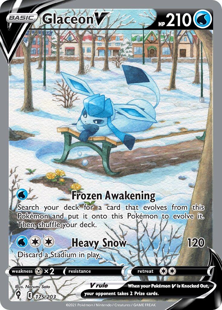 Glaceon V 175/237 — Evolving Skies (English Pokémon TCG card)