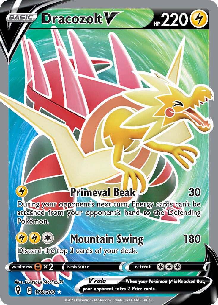 Dracozolt V 178/237 — Evolving Skies (English Pokémon TCG card)