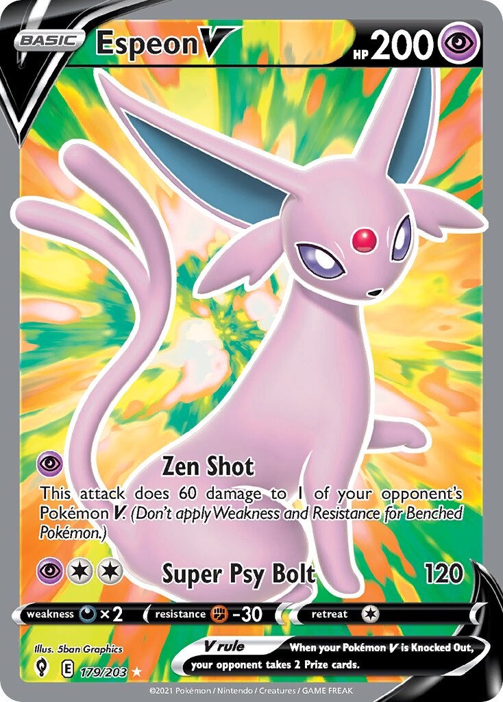 Espeon V 179/237 — Evolving Skies (English Pokémon TCG card)