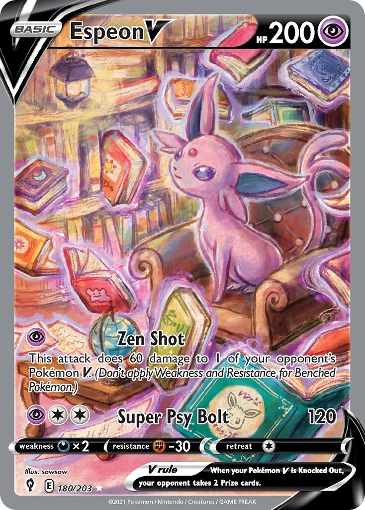 Espeon V 180/237 — Evolving Skies (English Pokémon TCG card)