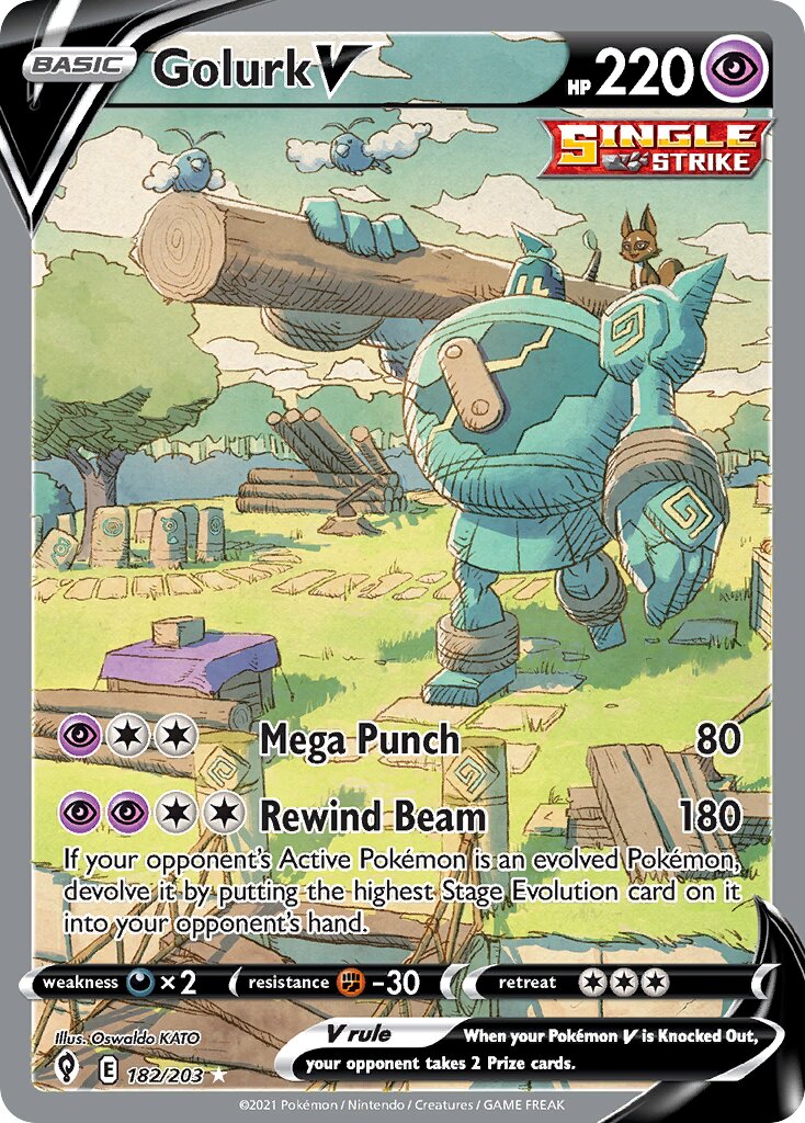 Golurk V 182/237 — Evolving Skies (English Pokémon TCG card)