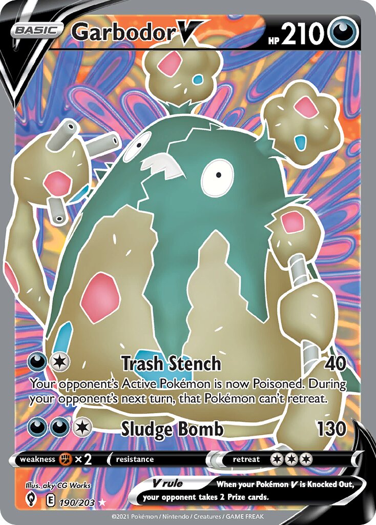 Garbodor V 190/237 — Evolving Skies (English Pokémon TCG card)